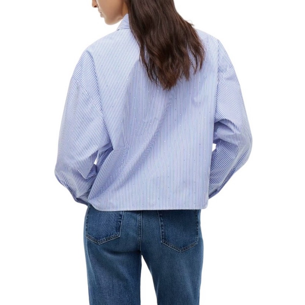 TOMMY JEANS BLING CROP SHIRT ΠΟΥΚΑΜΙΣΟ ΓΥΝΑΙΚΕΙΟ BLUE