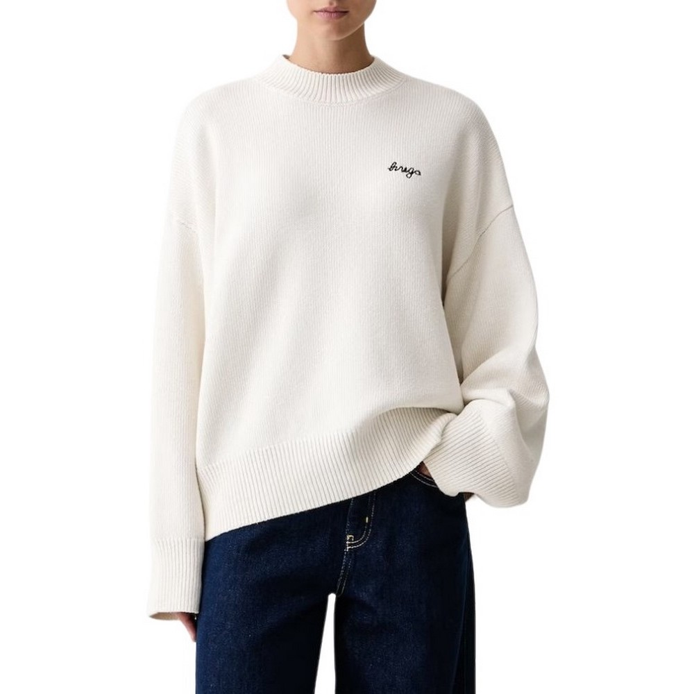 HUGO BOSS SHENNY B SWEATER ΜΠΛΟΥΖΑ ΠΛΕΚΤΗ ΓΥΝΑΙΚΕΙΑ OFF WHITE