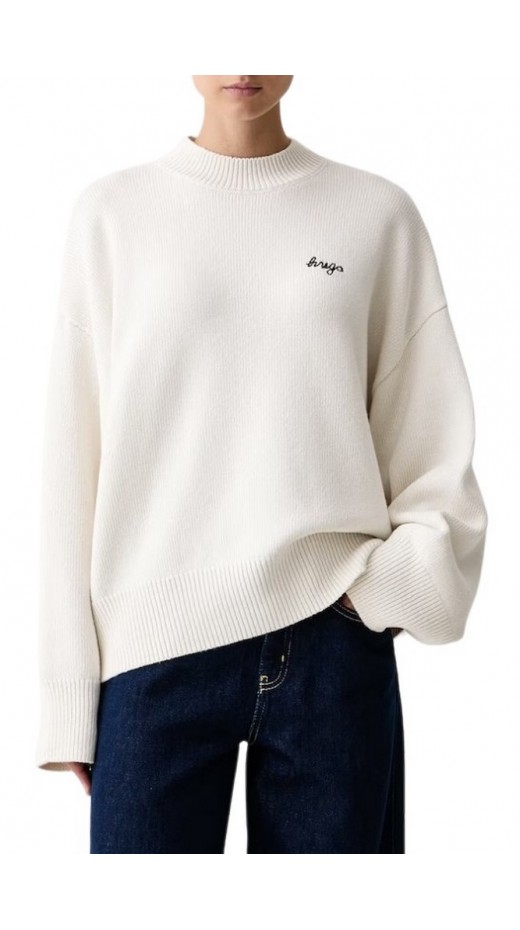 HUGO BOSS SHENNY B SWEATER ΜΠΛΟΥΖΑ ΠΛΕΚΤΗ ΓΥΝΑΙΚΕΙΑ OFF WHITE