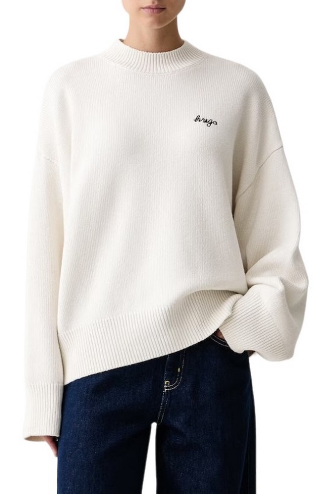 HUGO BOSS SHENNY B SWEATER ΜΠΛΟΥΖΑ ΠΛΕΚΤΗ ΓΥΝΑΙΚΕΙΑ OFF WHITE