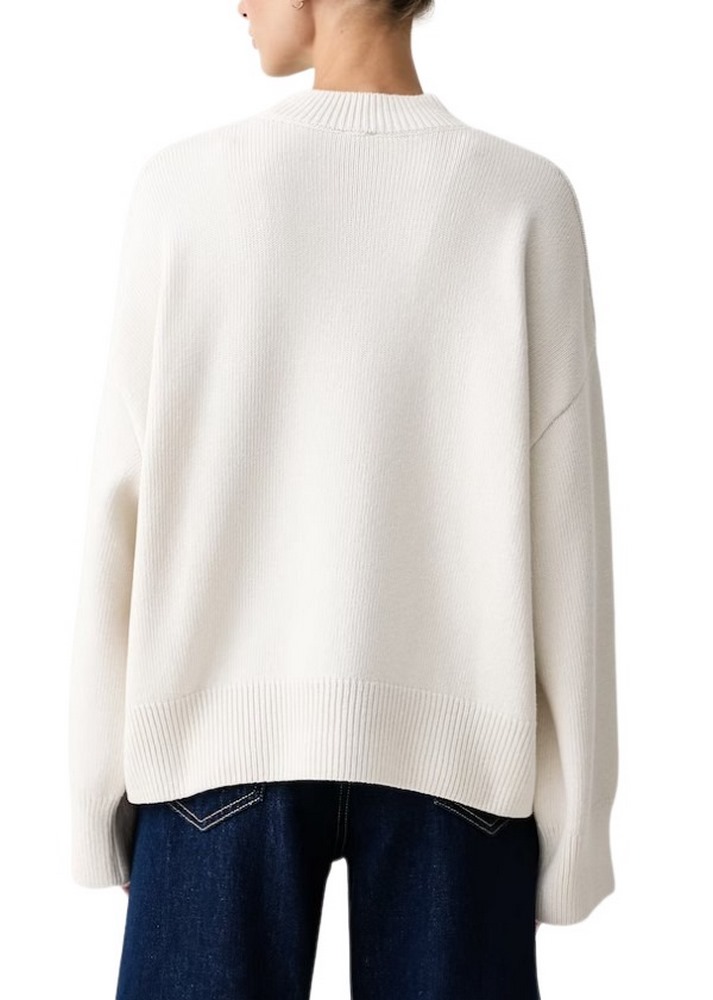 HUGO BOSS SHENNY B SWEATER ΜΠΛΟΥΖΑ ΠΛΕΚΤΗ ΓΥΝΑΙΚΕΙΑ OFF WHITE