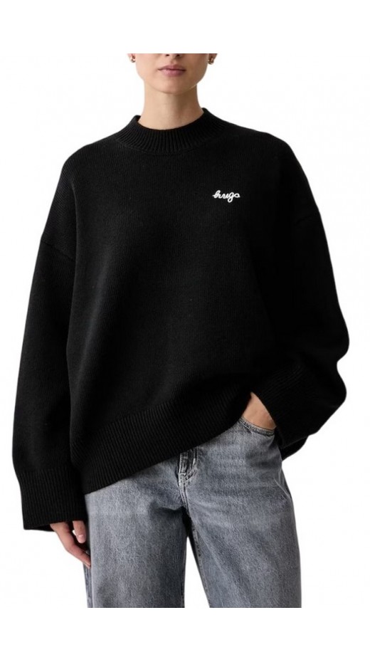 HUGO BOSS SHENNY B SWEATER ΜΠΛΟΥΖΑ ΠΛΕΚΤΗ ΓΥΝΑΙΚΕΙΑ BLACK