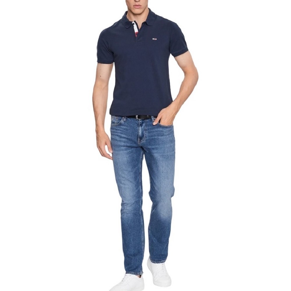 TOMMY JEANS SLIM PLACKET POLO T-SHIRT ΜΠΛΟΥΖΑ ΑΝΔΡΙΚΗ NAVY