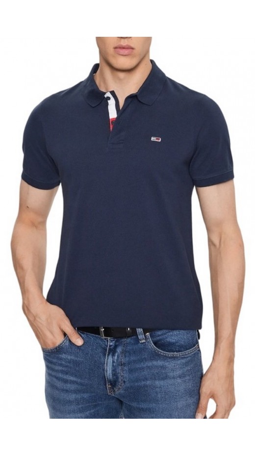 TOMMY JEANS SLIM PLACKET POLO T-SHIRT ΜΠΛΟΥΖΑ ΑΝΔΡΙΚΗ NAVY