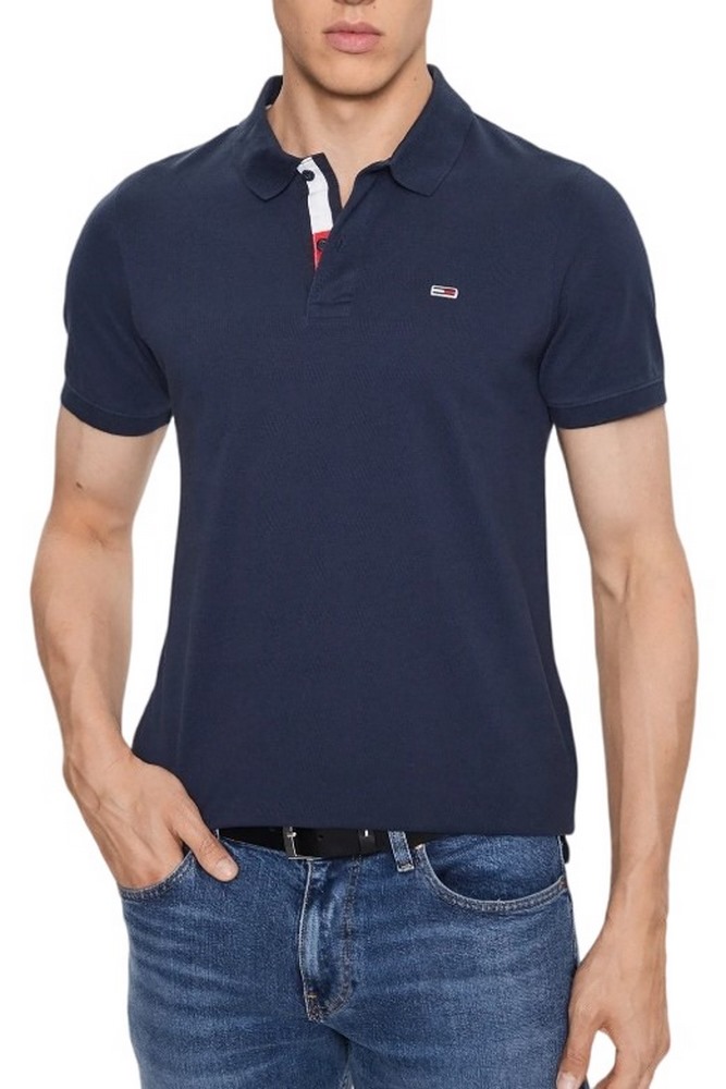 TOMMY JEANS SLIM PLACKET POLO T-SHIRT ΜΠΛΟΥΖΑ ΑΝΔΡΙΚΗ NAVY