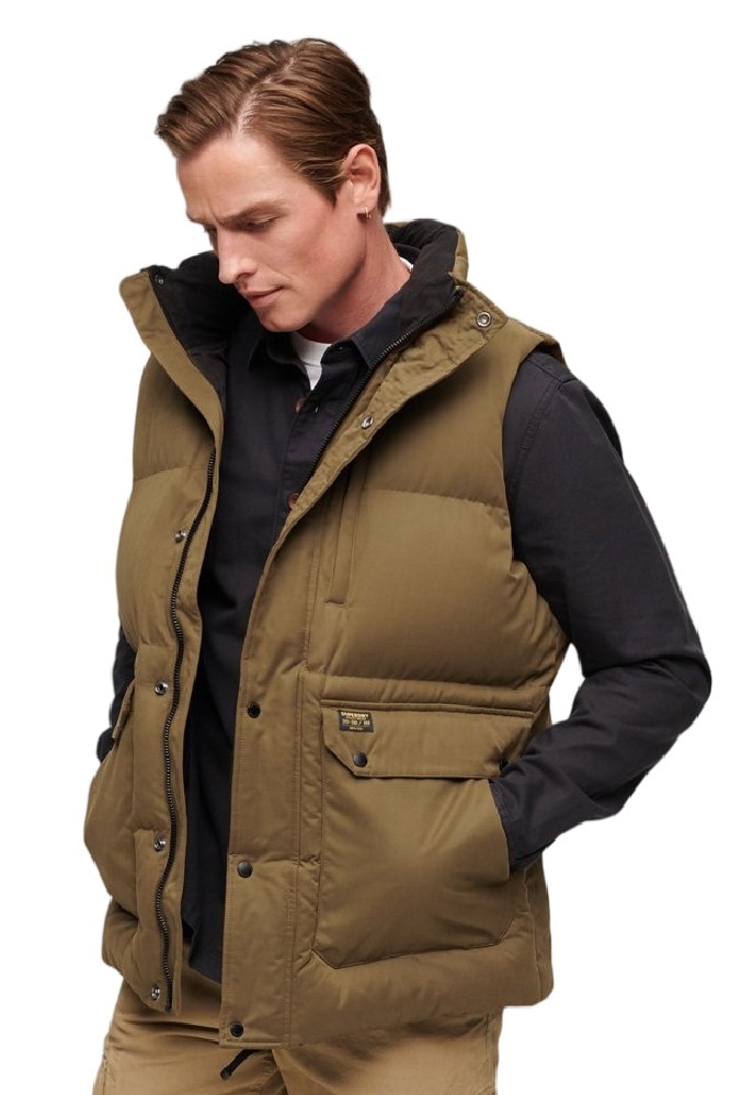 SUPERDRY MF NON HOODED GILET ΜΠΟΥΦΑΝ ΓΙΛΕΚΟ ΑΝΔΡΙΚΟ KHAKI