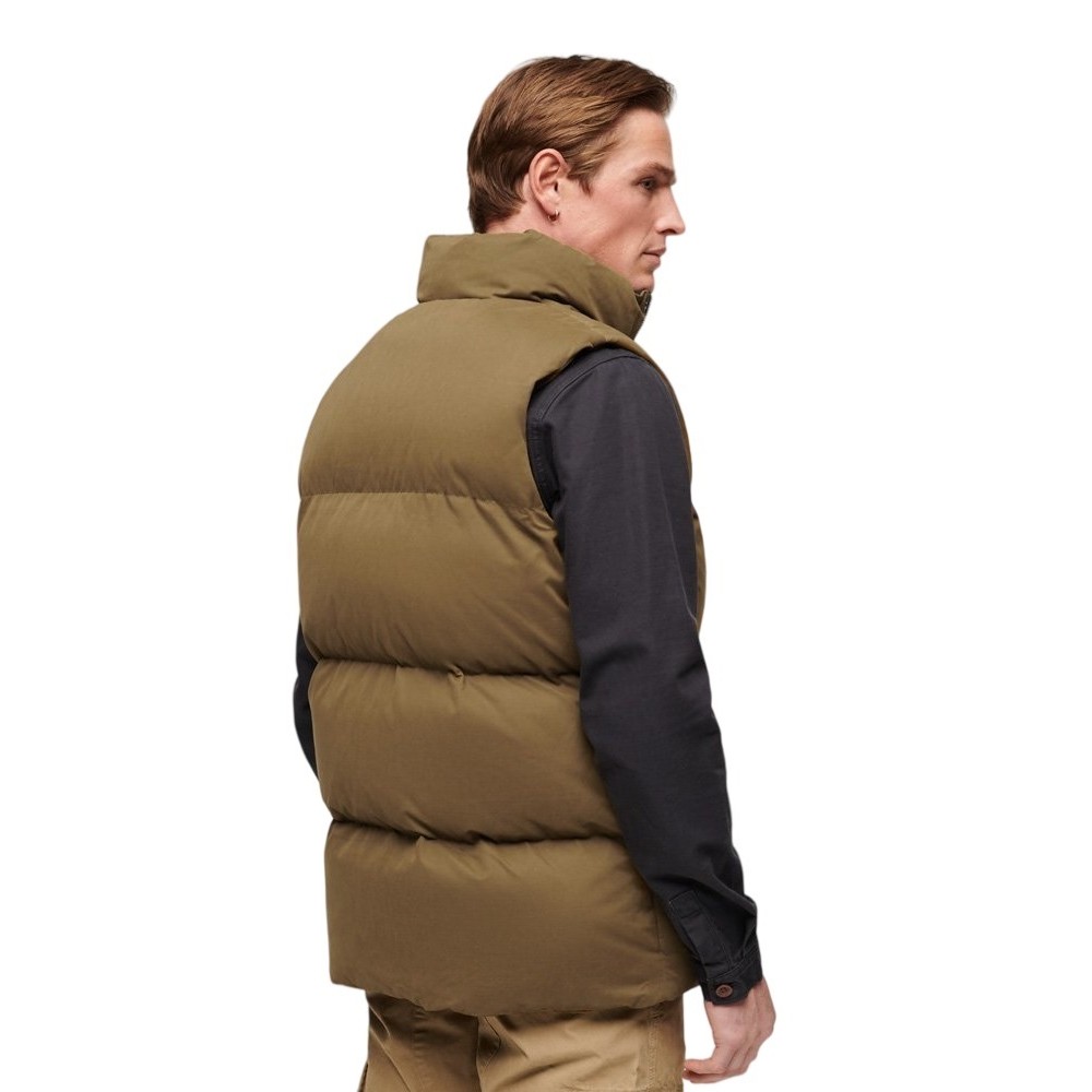 SUPERDRY D3 OVIN MF NON HOODED GILET ΜΠΟΥΦΑΝ ΓΙΛΕΚΟ ΑΝΔΡΙΚΟ KHAKI