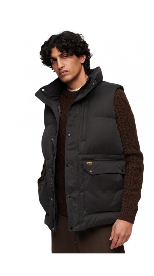 SUPERDRY MF NON HOODED GILET ΜΠΟΥΦΑΝ ΓΙΛΕΚΟ ΑΝΔΡΙΚΟ BLACK