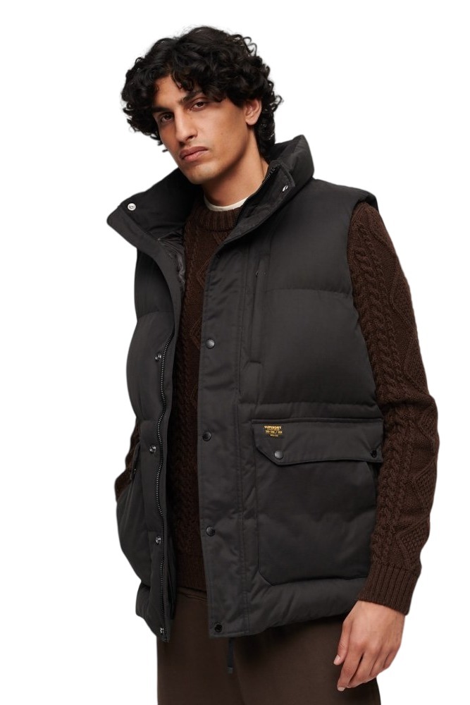 SUPERDRY D3 OVIN MF NON HOODED GILET ΜΠΟΥΦΑΝ ΓΙΛΕΚΟ ΑΝΔΡΙΚΟ BLACK