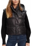 GUESS ERNESTINE CROP PADDED VEST ΜΠΟΥΦΑΝ ΓΥΝΑΙΚΕΙΟ BLACK
