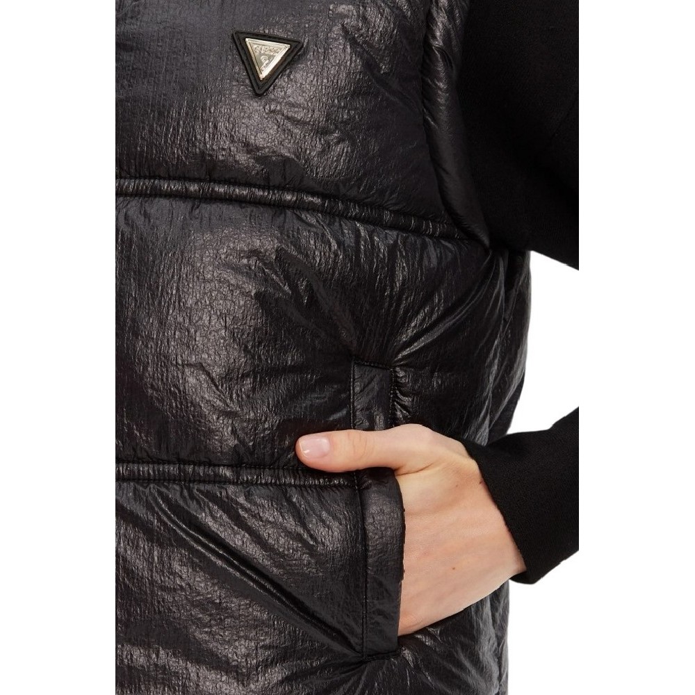 GUESS ERNESTINE CROP PADDED VEST ΜΠΟΥΦΑΝ ΓΥΝΑΙΚΕΙΟ BLACK