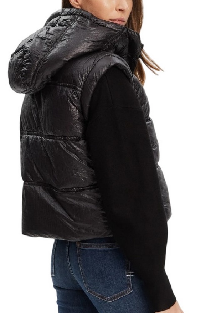 GUESS ERNESTINE CROP PADDED VEST ΜΠΟΥΦΑΝ ΓΥΝΑΙΚΕΙΟ BLACK
