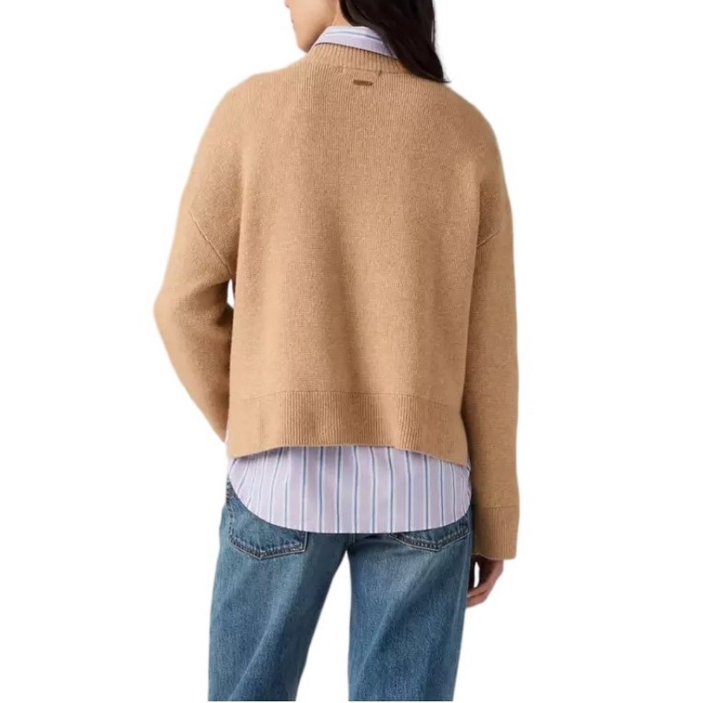 LEVIS SUPER SOFT VNECK SWEATER MILANO STITCH ΜΠΛΟΥΖΑ ΠΛΕΚΤΗ ΓΥΝΑΙΚΕΙΑ TAN