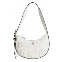 CALVIN KLEIN JEANS CRESCENT BUCKLE SHOULDER BAG ΤΣΑΝΤΑ ΓΥΝΑΙΚΕΙΑ WHITE