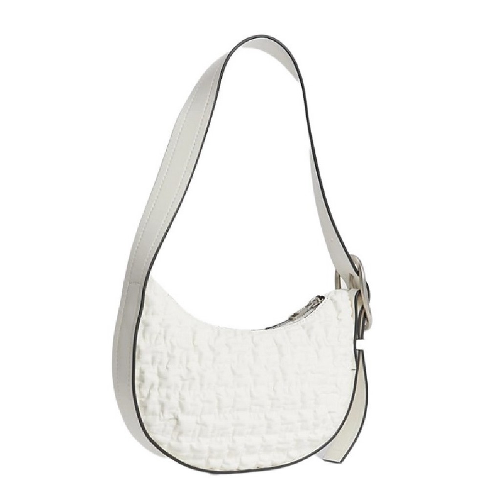 CALVIN KLEIN JEANS CRESCENT BUCKLE SHOULDER BAG ΤΣΑΝΤΑ ΓΥΝΑΙΚΕΙΑ WHITE