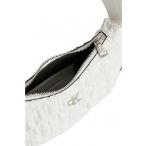 CALVIN KLEIN JEANS CRESCENT BUCKLE SHOULDER BAG ΤΣΑΝΤΑ ΓΥΝΑΙΚΕΙΑ WHITE