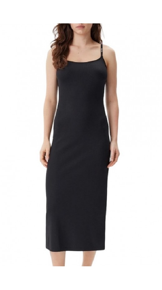 CALVIN KLEIN JEANS LOGO ELASTIC STRAPPY DRESS ΦΟΡΕΜΑ ΓΥΝΑΙΚΕΙΟ BLACK