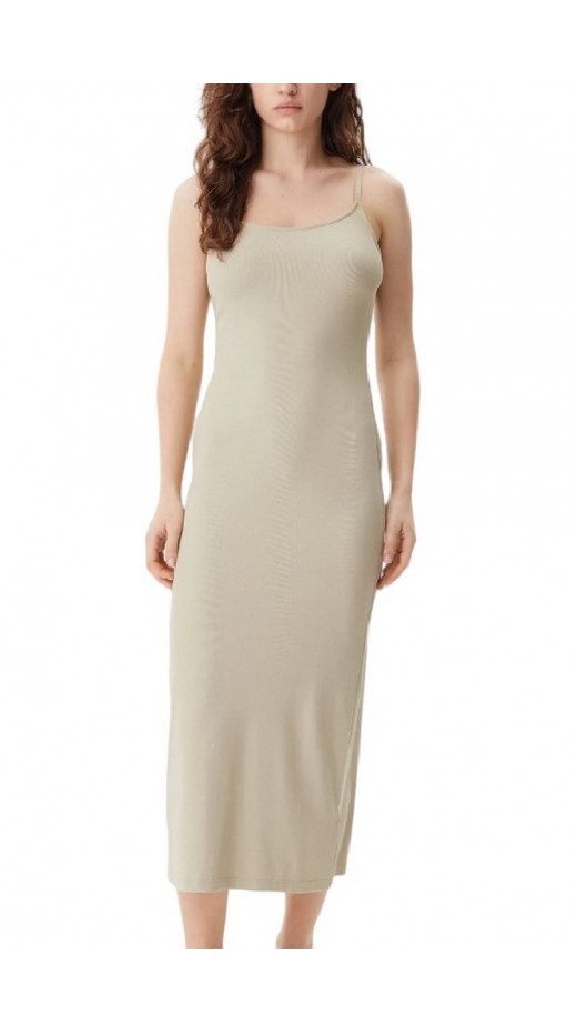 CALVIN KLEIN JEANS LOGO ELASTIC STRAPPY DRESS ΦΟΡΕΜΑ ΓΥΝΑΙΚΕΙΟ BEIGE