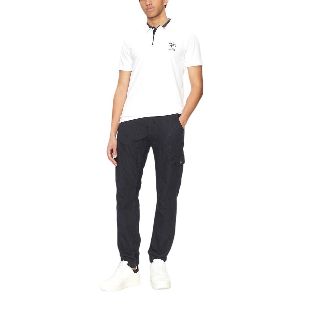 GUESS LYLE SS POLO T-SHIRT ΜΠΛΟΥΖΑ ΑΝΔΡΙΚΗ WHITE