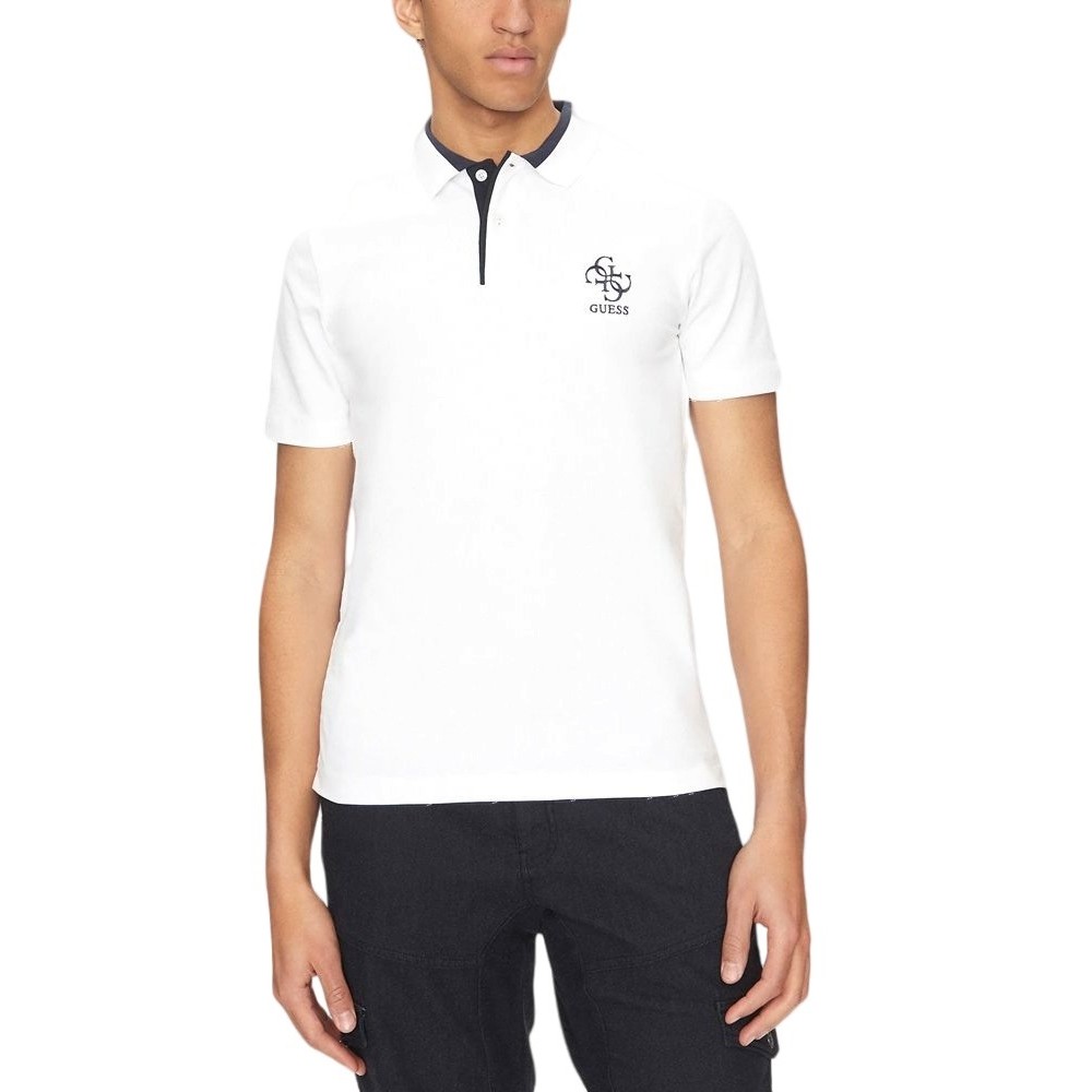 GUESS LYLE SS POLO T-SHIRT ΜΠΛΟΥΖΑ ΑΝΔΡΙΚΗ WHITE