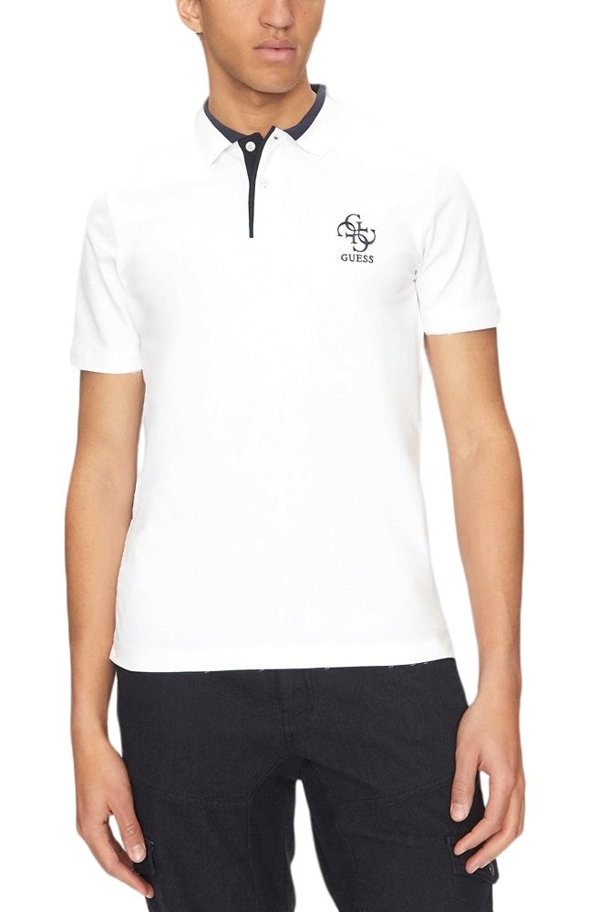 GUESS LYLE SS POLO T-SHIRT ΜΠΛΟΥΖΑ ΑΝΔΡΙΚΗ WHITE