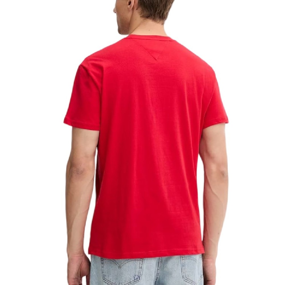 TOMMY JEANS REG FLAG LINEAR TEE T-SHIRT ΜΠΛΟΥΖΑ ΑΝΔΡΙΚΗ RED