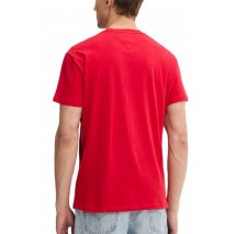 TOMMY JEANS REG FLAG LINEAR TEE T-SHIRT ΜΠΛΟΥΖΑ ΑΝΔΡΙΚΗ RED