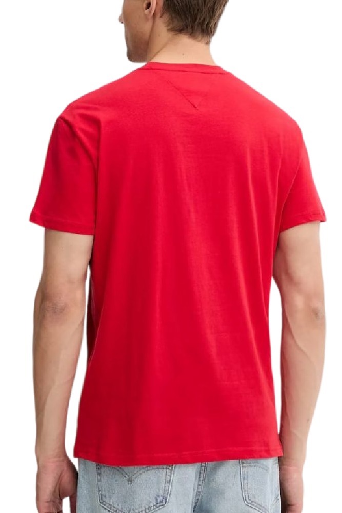 TOMMY JEANS REG FLAG LINEAR TEE T-SHIRT ΜΠΛΟΥΖΑ ΑΝΔΡΙΚΗ RED