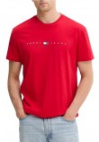 TOMMY JEANS REG FLAG LINEAR TEE T-SHIRT ΜΠΛΟΥΖΑ ΑΝΔΡΙΚΗ RED
