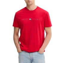 TOMMY JEANS REG FLAG LINEAR TEE T-SHIRT ΜΠΛΟΥΖΑ ΑΝΔΡΙΚΗ RED