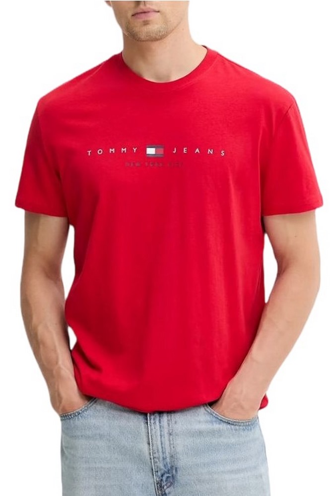 TOMMY JEANS REG FLAG LINEAR TEE T-SHIRT ΜΠΛΟΥΖΑ ΑΝΔΡΙΚΗ RED