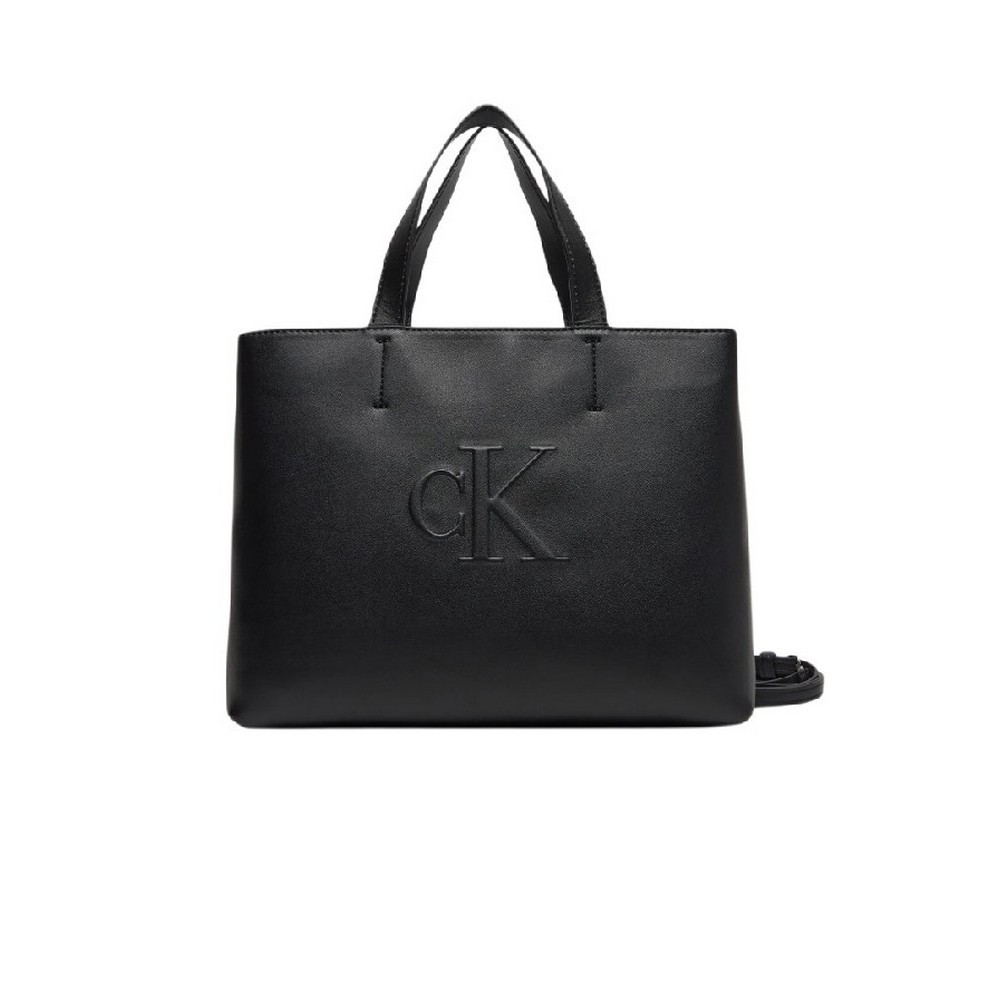 CALVIN KLEIN JEANS SCULPTED MINI EW TOTE ΤΣΑΝΤΑ ΓΥΝΑΙΚΕΙΑ BLACK