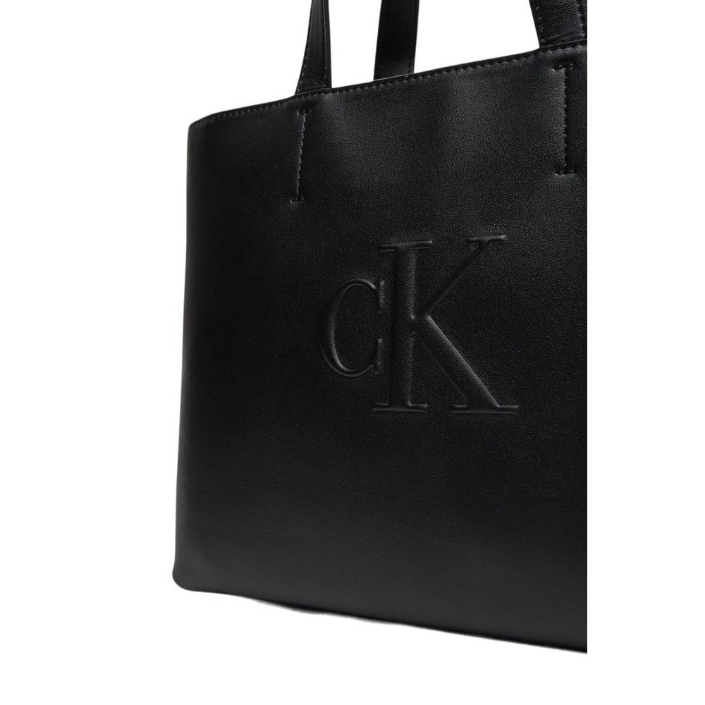 CALVIN KLEIN JEANS SCULPTED MINI EW TOTE ΤΣΑΝΤΑ ΓΥΝΑΙΚΕΙΑ BLACK
