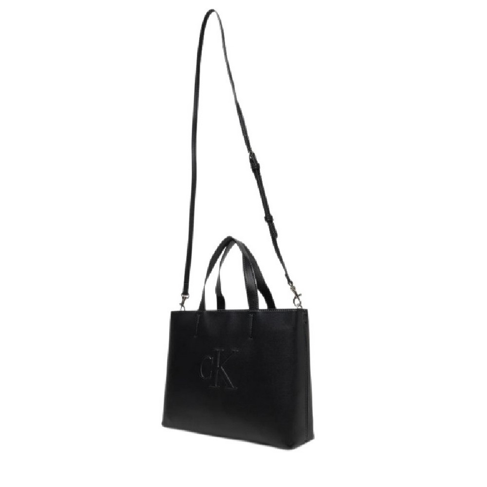 CALVIN KLEIN JEANS SCULPTED MINI EW TOTE ΤΣΑΝΤΑ ΓΥΝΑΙΚΕΙΑ BLACK