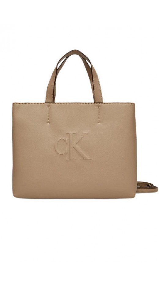 CALVIN KLEIN JEANS SCULPTED MINI EW TOTE ΤΣΑΝΤΑ ΓΥΝΑΙΚΕΙΑ BEIGE