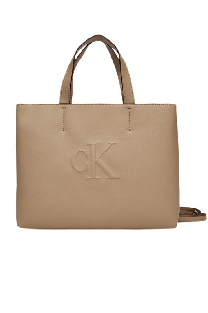 CALVIN KLEIN JEANS SCULPTED MINI EW TOTE ΤΣΑΝΤΑ ΓΥΝΑΙΚΕΙΑ BEIGE