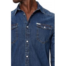 GUESS TRUCKEE L/S SHIRT ΠΟΥΚΑΜΙΣΟ ΑΝΔΡΙΚΟ BLUΕ DENIM