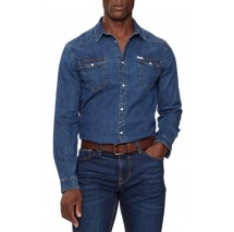 GUESS TRUCKEE L/S SHIRT ΠΟΥΚΑΜΙΣΟ ΑΝΔΡΙΚΟ BLUΕ DENIM