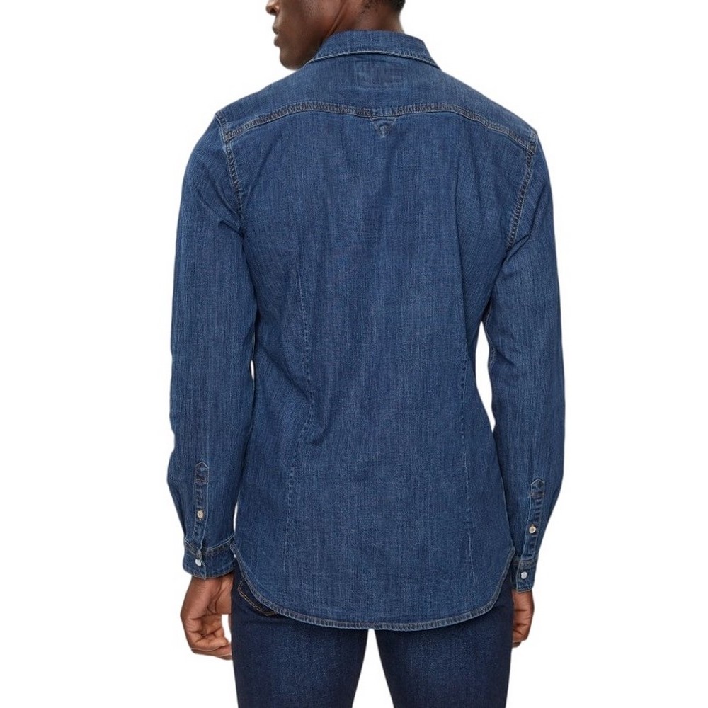 GUESS TRUCKEE L/S SHIRT ΠΟΥΚΑΜΙΣΟ ΑΝΔΡΙΚΟ BLUΕ DENIM