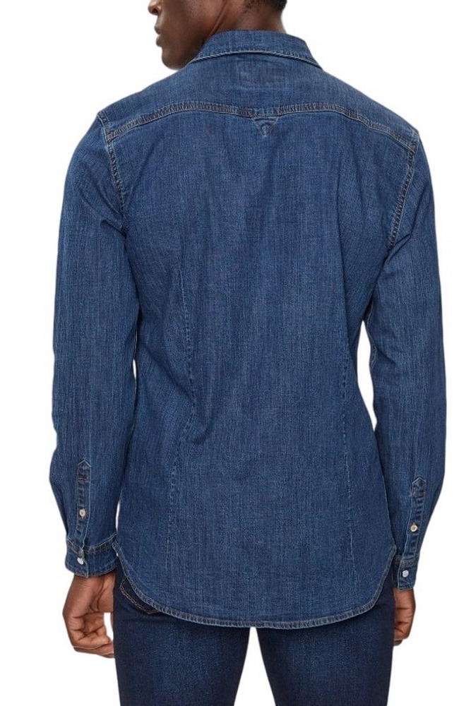 GUESS TRUCKEE L/S SHIRT ΠΟΥΚΑΜΙΣΟ ΑΝΔΡΙΚΟ BLUΕ DENIM