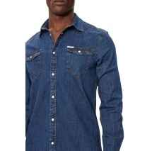GUESS TRUCKEE L/S SHIRT ΠΟΥΚΑΜΙΣΟ ΑΝΔΡΙΚΟ BLUΕ DENIM