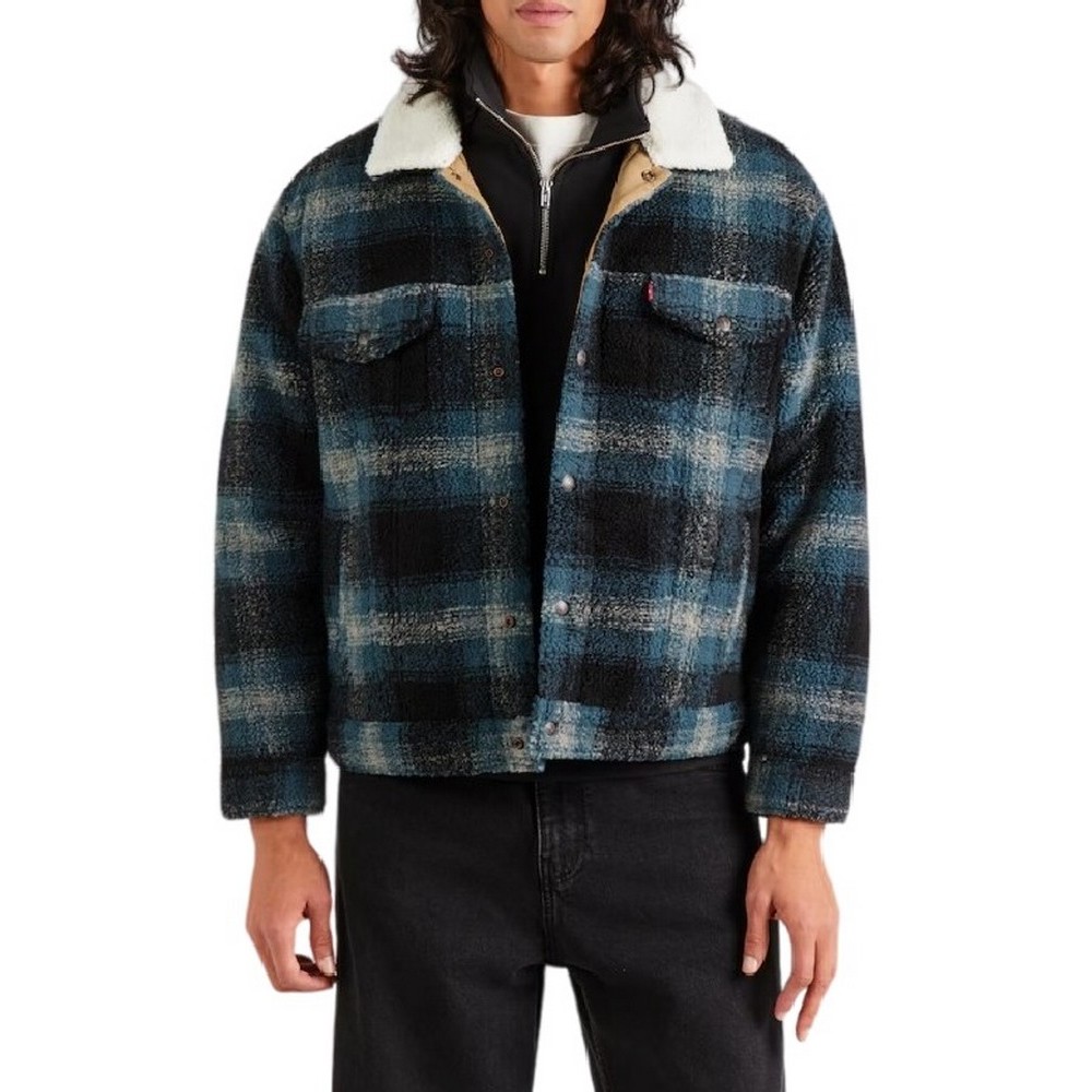 LEVIS TYPE 3 EXT SHERPA TRUCKER JACKET ΜΠΟΥΦΑΝ ΑΝΔΡΙΚΟ BLUE/BLACK