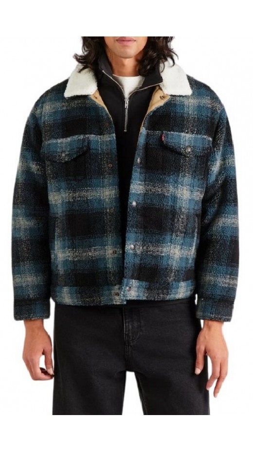 LEVIS TYPE 3 EXT SHERPA TRUCKER JACKET ΜΠΟΥΦΑΝ ΑΝΔΡΙΚΟ BLUE/BLACK