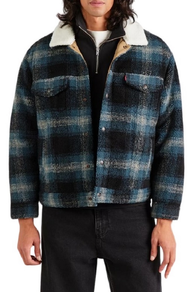 LEVIS TYPE 3 EXT SHERPA TRUCKER JACKET ΜΠΟΥΦΑΝ ΑΝΔΡΙΚΟ BLUE/BLACK