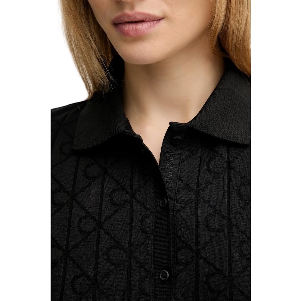 CALVIN KLEIN JEANS AOP JACQUARD MINI DRESS ΦΟΡΕΜΑ ΓΥΝΑΙΚΕΙΟ BLACK