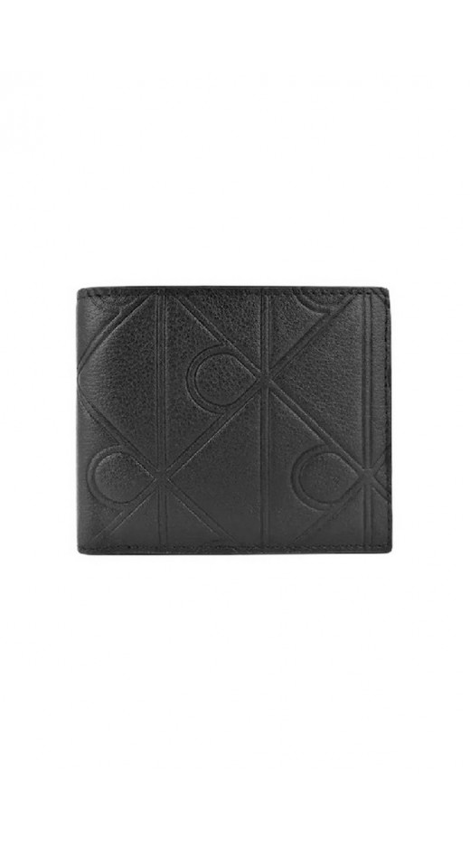 CALVIN KLEIN XL EMBLEM AOP EMBOSS BILLFOLD ΠΟΡΤΟΦΟΛΙ ΑΝΔΡΙΚΟ BLACK