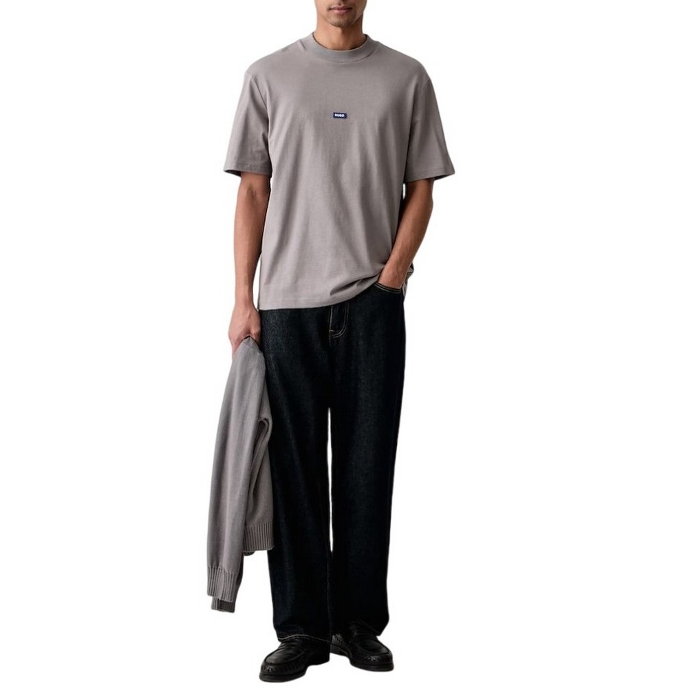 HUGO BOSS NIEROS JERSEY T-SHIRT ΜΠΛΟΥΖΑ ΑΝΔΡΙΚΗ GREY