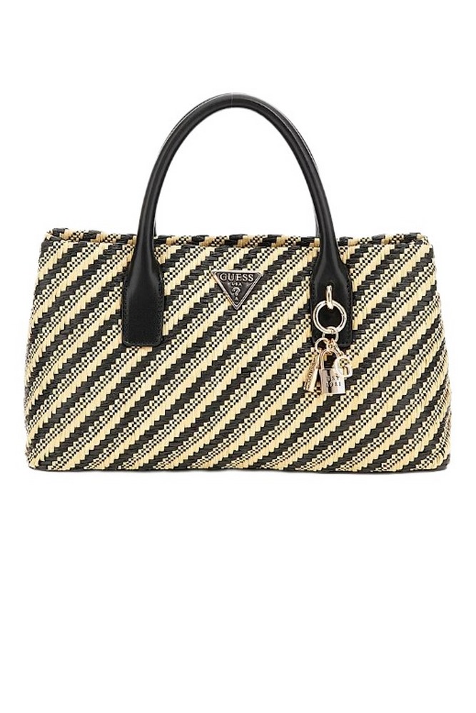 GUESS SIMONA SMALL SATCHEL ΤΣΑΝΤΑ ΓΥΝΑΙΚΕΙΑ BLACK