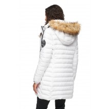 SUPERDRY D5 OVIN FUJI HOODED MID LENGTH PUFFER ΜΠΟΥΦΑΝ ΓΥΝΑΙΚΕΙΟ WHITE