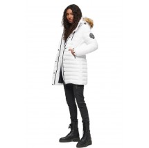 SUPERDRY D5 OVIN FUJI HOODED MID LENGTH PUFFER ΜΠΟΥΦΑΝ ΓΥΝΑΙΚΕΙΟ WHITE